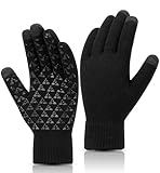 Warme Winterhandschuhe, Touchscreen-Strickhandschuhe, rutschfest, Thermisch, Winddicht, Fahren, Laufen, Radfahren, Handschuhe für Männer und Frauen