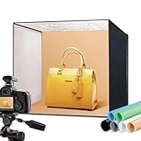 RALENO 50x50 cm Fotobox, Fotostudio Set, Lichtbox Lichtwürfel 4500 lm, 50W, 5500K, 97 TLCI LED Beleuchtung, Tragbare Lichtzelt inkl. 6 Farbe Hintergründe für Produktfotografie