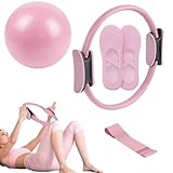 Pilates Ring Set, Pilates Set Für Zuhause, PilatesEssential Kit Für Frauen Mit Toning PilatesRing, Long Widerstandsbändern, Soft PilatesBall, PilatesGrip Socken Für Postpartum, Fitnessstudio, Yoga