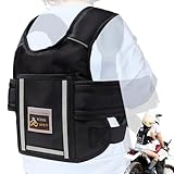 Kinder Motorrad Sicherheitsgurt DGMI einstellbares reflektierendes Motorrad Gürtel mit Tasche für Kinder Zwischen 2 und 15 Jahren,Schwarz