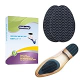 UNIKSTEP 5 Paar rutschfeste Schuhsohlengriffe, rutschfeste selbstklebende Gummipads mit Wellendesign, Schutz für die Unterseite des Schuhs und die Ferse (schwarz)