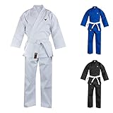 Mytra Fusion karateanzug Mehrere Größen und Farben judoanzug, BJJ Gi Ultraleichter Jujitsu Gi für Männer, Frauen und karateanzug kinder (3/160, White)