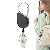 Besreey Einziehbarer Ausweishalter, Ausweis-Spule, robuster Schlüsselanhänger, Einbruchschutz, ausziehbar, aus Nylonseil, für Reisen, Aktivitäten