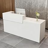 CCUKTFN Empfangstheke mit Schublade und offenen Regalen, moderner Empfangstresen 100–240 cm, Rezeptionstheke für Büro, Salon, Lobby und Einzelhandelsgeschäft