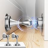 Magnetischer Türstopper 2 Stück, Türstopper aus Edelstahl für die Unterseite der Tür, Wand und Bodenmontage, Ohne Bohren Türschnäpper Türhalter mit 3M-Klebebändern | Bohren Sie mit Schrauben, Silber