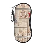 IRSHI Brillenetui für Boote, Strand, Seestern, Hartschale, perfekt für Damen und Herren, ideal für Reisen und den täglichen Gebrauch, Schwarz, Einheitsgröße, Schwarz, EinheitsgröÃŸe