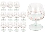 12er Set Cognacschwenker CASINO mit Rotring, 2 cl + 4cl, geeichtes Cognacglas für Genießer mit Füllstrich, Likörglas, Schnapsglas für edle Tropfen, hochglänzendes Markenglas, Spirituosenglas klar