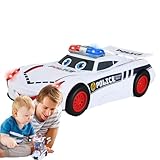 Transformierendes Polizei-Autospielzeug,Transformierendes technisches Autospielzeug | LED-Lichtmusik-Roboter-Autospielzeug | Interaktives kreatives Polizeiauto für Kinder, und Mädchen