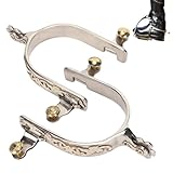 Pferd Spurs, Edelstahl Spurs West Cowboy Stil Spurs Western Spurs Pferd Boot Spurs mit Blume Schnitzen West Spur Bull Riding Spurs Cowboy Spurs Zahnradketten für Reiten