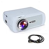 Crenova XPE460 Beamer, LED Upgrade Beamer 800*480 Auflösung Augenschutz inklusive HDMI Kabel für das Heim- Gartenkino verknüpfbar mit TV Laptop PC Spielekonsole SD Karte unterstützt iPad /Smartphone