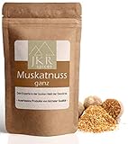 JKR Spices Muskatnuss ganz - ganze Muskatnüsse - 80/85 Muskat Nuss Muskatnuß - 100% natürlich und ohne Zusätze - Nüsse im Ganzen - Ideal zum Kochen (25 Stück)