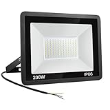200W LED Strahler Außen,Superhell 20000LM Scheiwerfer LED Strahler, IP66 Wasserfest Fluter 6500K Kaltweiß LED Flutlicht Außenleuchte,für Hinterhof, Auffahrt, Türen, Garage, Flur, Garten