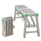 IvyLoutish Klappgerüst, tragbar, Stahl, Arbeitsbühne, Schweißgerüst, Turm, Leiter, Hocker, Bank zum Waschen von Fahrzeugen, Fensterputzen, Dekorieren, 400 kg maximale Belastung (B 160 x 30 °C)