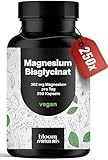 Magnesium Bisglycinat Hochdosiert - 250 Kapseln - 362 mg Magnesium Glycinat pro Tag - Vegan & Produziert in Deutschland - Laborgeprüft - Verpackung kann variieren