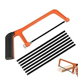 yotutun Metallsäge Klein 150 mm, Hand Bügelsäge mit 30 Austauschbarem Sägeblatt Mini Handsäge Eisensäge Holzsäge Junior Hacksaw Metallsaegebogen Sägen für Metall Holz Kunststoff