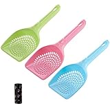 AReebuea 3Stück Katzenstreu Schaufel, Große Streuschaufel Haltbare Plastiksieb Schaufel für Kitty Katzen Haustiere Cat Litter Scoop Streuschaufel Katzentoilette Schaufel