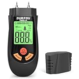 SURFOU Feuchtigkeitsmessgerät für Wand, Holz, Papier, Digitaler Feuchtigkeitsmesser mit 3 Modi & LED-Display mit 3-Farb-Alarm, Feuchtemessgerät für Bau, Heimwerker, Renovierung