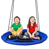 Dripex Nestschaukel Kinder 100cm Runde Kinderschaukel bis 150 KG Höhenverstellbare 140-180cm Rundschaukel Oxford Baumschaukel für Outdoor Garten（ab 2 Jahre）