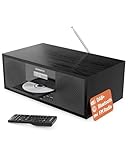 DAB Radio mit CD Player und Bluetooth | 60W Stereoanlage | Kompaktanlage mit USB | CD Player HiFi | UKW Radio Musikanlage | Digitalradio mit CD Player & Fernsteuerung | Küchenradio | OAKCASTLE DAB500