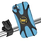 Jumkeet Fahrrad Handyhalterung Handyhalter Motorrad, Universal 360° Drehbar Abnehmbare Anti-Shake Silikon für Phone 13 12 11 Pro Max/XR/XS/8/7/6 Plus, Samsung S20/S10/S9 (4,5-7,0 Zoll)