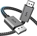 uni DisplayPort auf HDMI Kabel 4K, unidirektionaler DP-auf-HDMI-Kabel[Geflochten Nylon,Aluminium] High Speed Verbindungskabel Kompatibel mit HDTV, Monitor, HP, DELL, GPU, AMD, NVIDIA usw.- 2m