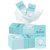 Erfrischungstücher, Feuchte Waschlappen Einzeln Verpackt, Feuchttücher Einzeln Verpackt, Feuchtes Toilettenpapier, Hygienische Reinigungstücher, Aloe vera, Kamille, Empfindliche Haut (25 Packungen)
