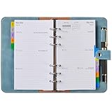 Kalender 2026 Wochenplaner Personal A6, 1 Woche 2 Seite Organizer mit Tabs, Passwort, Notizen, Stiftschlaufe, Softcover Taschenkalender 2026 Klein, Buchkalender Planer Ringbuch Nachfüllbar, Jan-Dez