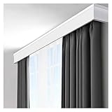 Verstellbare Premium-Vorhang-Querbehang mit versteckten Stangen, Volantschienen und Halterungen, für Zuhause, Büro und Hotel, Weiß, 0,9 m