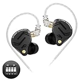 Yinyoo KZ ZS12 PRO X In Ear Monitor Kopfhörer Kabel,1DD 5BA 4-Schalter-Abstimmung IEM,Super Linearer Treiber für Kraftvolle Bässe,HiFi Kopfhörer mit Memory-Foam-Ohrstöpseln für Spiele,Musiker,Gaming