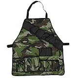 Aoveew Grillschürze, wasserdichte Kochschürze, Outdoor, Camping, mit mehreren Taschen