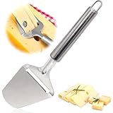 XPEX 2 Stück Käsemesser,Käsehobel Edelstahl Käsemesser Set Käseschaber,Edelstahl Käsehobel Pizzaschaufel,Rund Griff Cheese Slicer,Käsemesser Set Für Weichkäse,Schokolade,Pizza,Kuchen