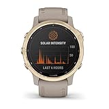 Garmin Fenix 6S Pro Solar GPS Smartwatch beige/Gold 2022 Pulsmessgerät, 010-02409-11