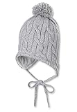 Sterntaler Unisex Kinder Strickmütze Mit Bommel Mütze, Silber Melange, 43 EU