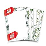 Primus Print 6 x Notizblöcke Schreibblöcke Blocks für Notizen in A6, to do Listen, Einkaufslisten im 6er Set, verschieden Motive/Designs (Grün)