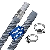 VIOKS Waschmaschine Ablaufschlauch Verlängerung 1.5m Ø 19mm-22mm / Flexibler Abwasserschlauch Verlängerung für Waschmaschine, Geschirrspüler