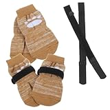 4 Stück Haustiersocken Pfoten Hundepfotenschutz Winterzubehör Verschleißfeste Baumwollsocken Wiederverwendbare Pfotenschützer Pfotensocken Welpenbedarf Hundesocken Hundezubehör COLLBATH