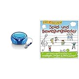 Lenco SCD-650 - Kinder CD-Player - CD-Radio - Karaoke Player - Stereoanlage - Boombox - CD/MP3 und USB Player - 2 x 2 W RMS-Leistung - Blau & Die 30 besten Spiel- und Bewegungslieder