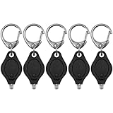 Namvo 6er-Pack Mini-LED-Taschenlampen-Schlüsselanhänger, ultrahelle Schlüsselanhänger-Licht-Taschenlampe mit Federkarabiner (schwarz)