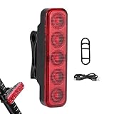 Wiederaufladbares Fahrradlicht | LED Rücklicht | Wasserdichtes Fahrradlicht | Sicherheitslicht für Nachtfahrten | Leistungsstarkes wasserdichtes Rücklicht mit 4 Lichtmodi für die Gui