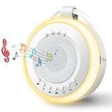 Tragbare Baby White Noise Machine: Easy@Home Einschlafhilfe Babys mit weißem Rauschen | Nachtlicht | 16 Beruhigende Schlaflieder & Naturgeräusche | 3 Timer-Einstellungen | USB wiederaufladbar (Weiß)