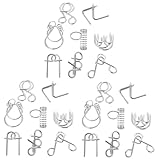 TOBBOMEY 24 STK Denkspiel Kinder Puzzle kinderpuzzle Rätselspielzeug spielsachen für Kinder Challenge Engine Puzzle-Schlösser Puzzlespiele freischalten Teaser-Rätsel für Kinder Eisen Silver