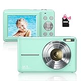 Digitalkamera 1080P FHD Fotokamera mit 32GB Karte 44MP Kompaktkamera 2,4' LCD Bildschirm 16X Digitalzoom Fotoapparat wiederaufladbare Mini-Videokamera für Studenten, Kinder, Anfänger, Alten