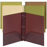 Mr. Pen Kunststoff-Ordner mit Taschen und Zinken, Briefgröße, dunkle erdige Farben, flexible Kunststoffordner mit Zinken, 5 Stück