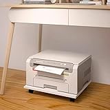 Weißer rollender Druckerständer mit 4 Rädern, Büro-beweglicher Drucker-Kopierständer mit CPU-Halterung, Tablett, Druckerwagen & Ständer für Schreibtisch