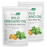 Oregano Öl Kapseln 120 Softgel, Oregano Öl Kapseln Vegan - 2-In-1 6000 Mg Oreganoöl Mit Schwarzsamenöl 200 Mg, Hochwirksame Immun- Und Verdauungsunterstützung, Reine & Natürliche (2)