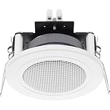 MONACOR SPE-82/WS kleiner Einbau-Lautsprecher mit einer Nennbelastbarkeit von 6 Watt für Sprache und Hintergrundmusik geeignet, Decken- und Wandlautsprecher mit einer Impedanz von 4 Ohm, in Weiß