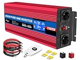 Spannungswandler 12v Auf 230v Reiner Sinus 3500W Wechselrichter mit 2 EU-Steckdose und Einer USB,Drahtlose Fernsteuerung,LCD Bildschirm -Spitzenleistung 7000w Kfz Konverter