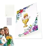 Karte Goldener Kelch Taufkarte Tragbare Kinderzimmer Dekoration Partyzubehör für Geburtstag Babyparty