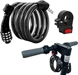 E Roller Schloss,4-stellige Fahrradschloss Kabelschloss Kompatibel für Xiaomi M365/Pro2/Max/ES/GXL Essential Scooter/Fahrrad/Motorrad/Baby 1.2m/12mmAnti-Diebstahl Ideal Zahlenschloss für 12 Stahlkabel