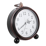 CONGARTENO Retro Analoger Wecker ohne Tickgeräusche Leiser Desktop Wecker mit Großem Ziffernblatt Dekorativer Tischuhr für Schlafzimmer Büro Nachttisch und Wohnzimmer Stabile Platzierung